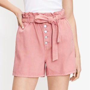 Paperbag Pull On Denim Shorts - LOFT